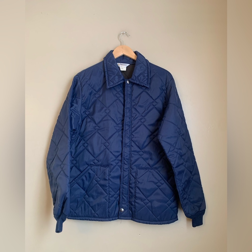 Vintage KEY Imperial Workwear Quilted Insulated Chore Barn Coat Blue Medium NWOT